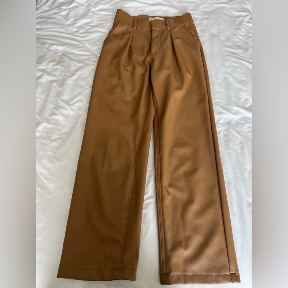 Abercrombie Congac Vegan Leather Pants